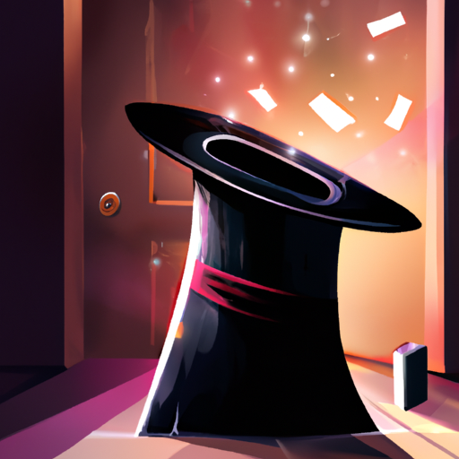 3. איור של כובע קוסמים עם דלת 'סודית' המסמלת את סודות מקצוע הקסמים.